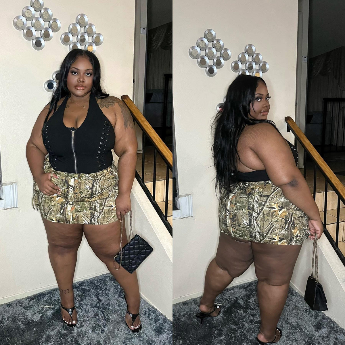 Camo plus size skirt
